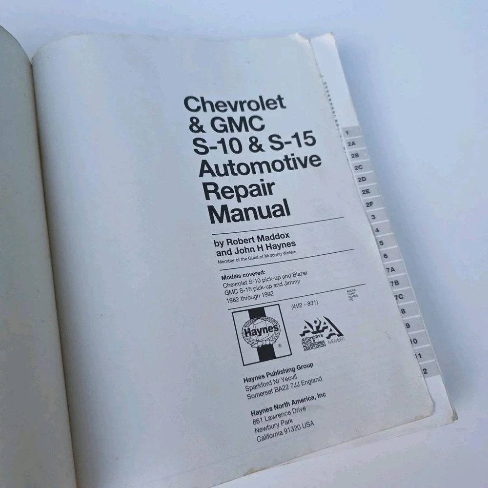 1982-1992 Chevy‎ GMC S-10 S-15 Truck Chevrolet & GMC Repair Manual Haynes 831